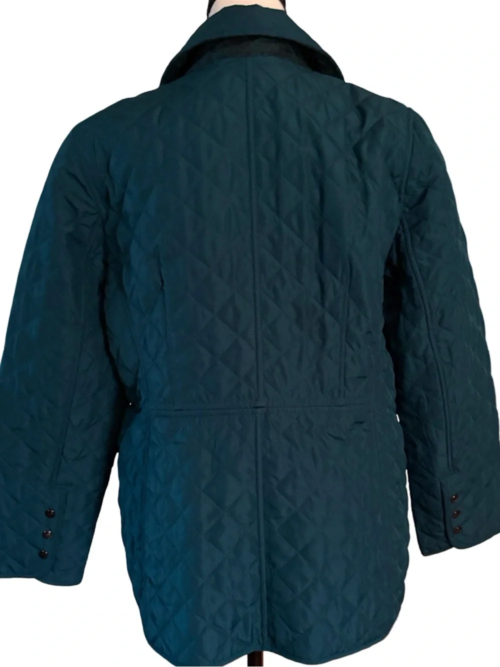 Chico's Quilted Snap Front Barn Jacket in Deep Teal Size 8 - Picture 9 of 13
